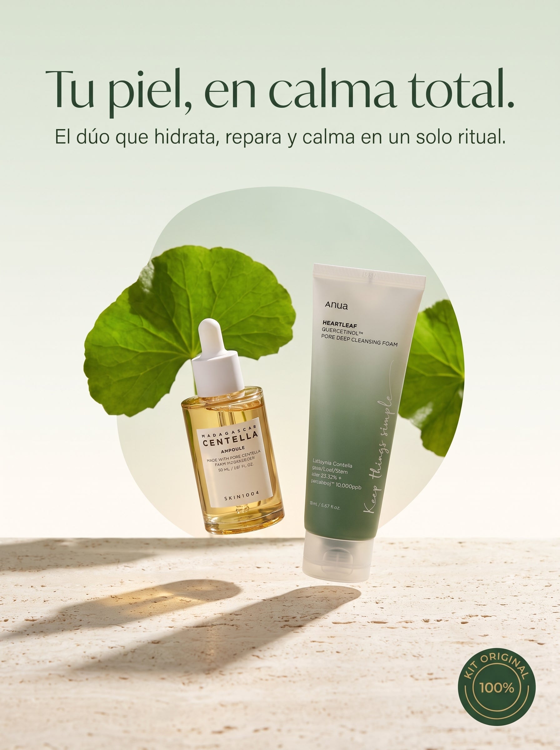 KIT 1 — SERUM CENTELLA AMP + ANUA HEARTLEAF TONER 60ML