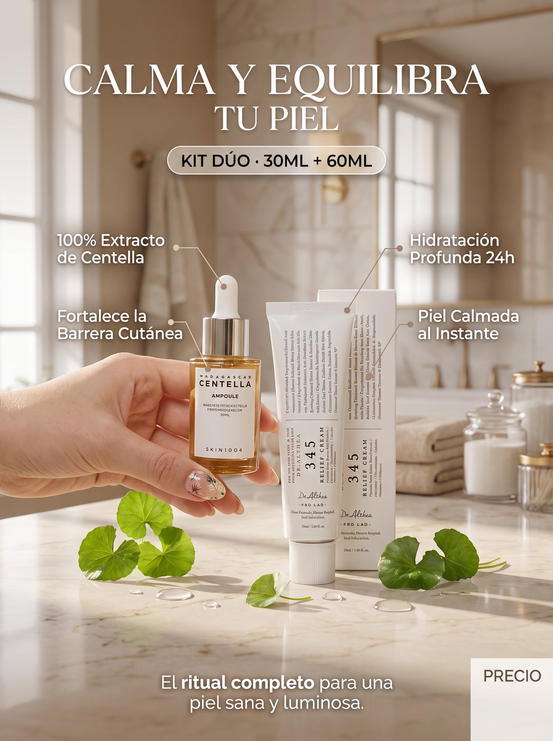 KIT 2 — SERUM CENTELLA AMP + CREMA 345 60ML