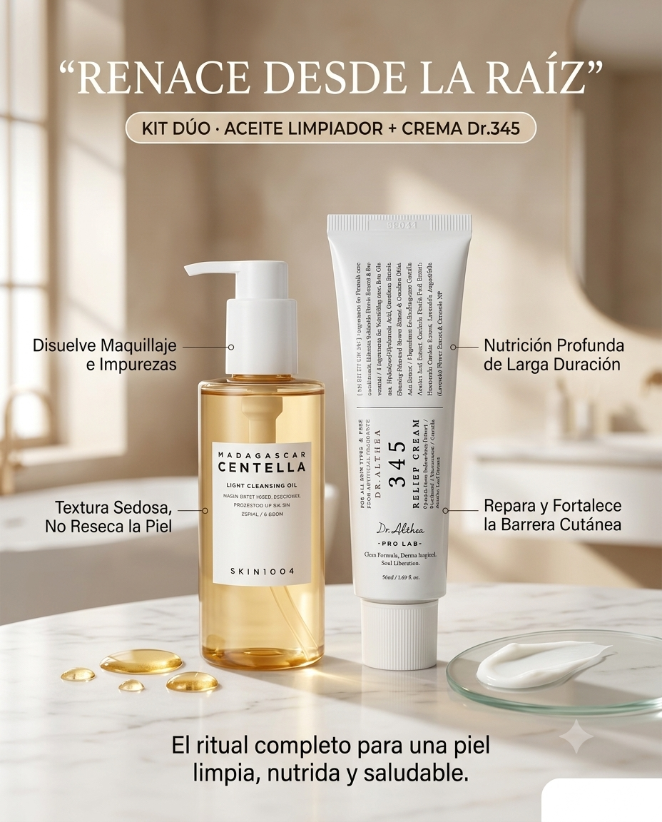 KIT 4 — LIMPIADOR ACEITE CENTELLA + CREMA 345 60ML