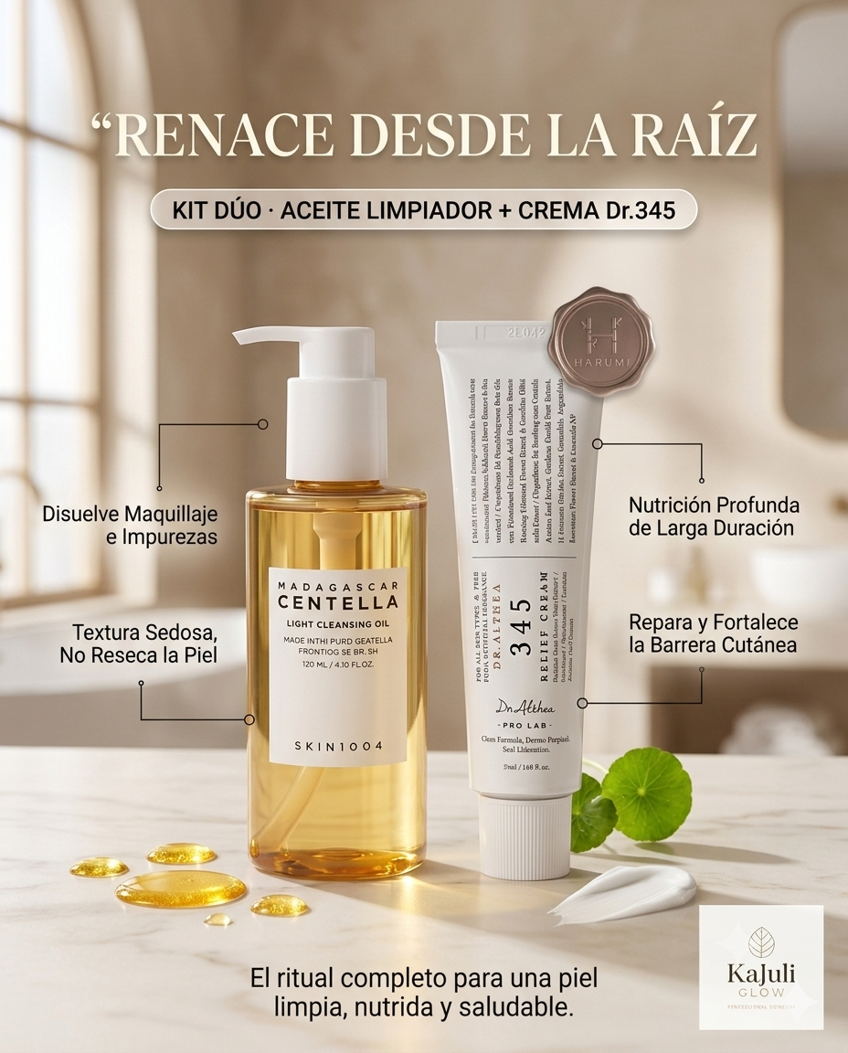 KIT 4 — LIMPIADOR ACEITE CENTELLA + CREMA 345 60ML